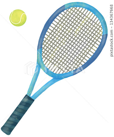 網球拍和球圖 134367668