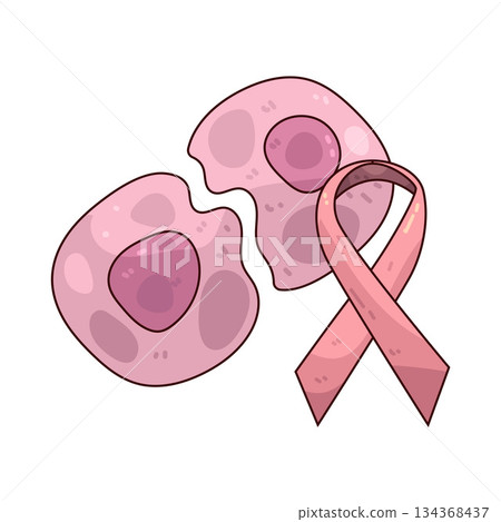illustration of Breast Cancer Cell Division 134368437