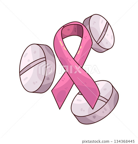 illustration of Breast Cancer Medication Tablet 134368445