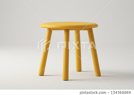 Yellow minimalist round stool design showcase 134368869