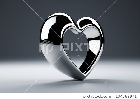 Metal Heart-Shaped 3D Pattern 134368971