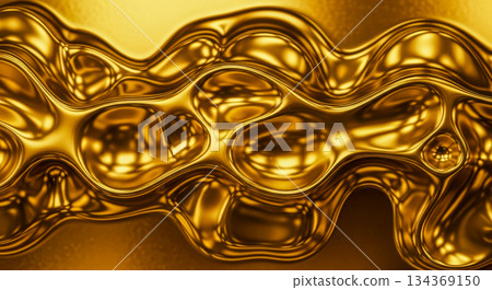 Molten gold abstract background beautiful liquid metal texture with waves ripples and light reflections luxury rich golden wallpaper for finance wealth concept Molten gold abstract background beautiful liquid metal texture with waves ripples and light reflections luxury rich golden wallpaper for finance wealth concept 134369150