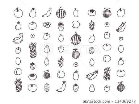 簡單的水果手繪插圖 簡單的水果手繪插圖 134369277