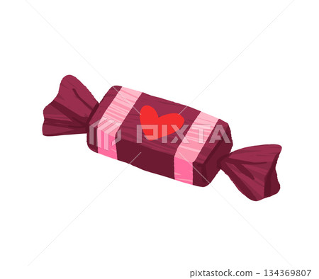 Valentines day elements vector set. Gifts, envelope, heart, dessert, messages, candies, and other traditional decorations. Cartoon style. Perfect for stickers and greeting cards. 134369807