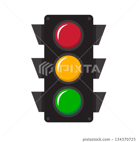 Red, Yellow, Green Traffic Signal 134370725