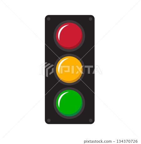 Red, Yellow, Green Traffic Signal 134370726