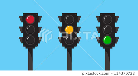 Red, Yellow, Green Traffic Signal Red, Yellow, Green Traffic Signal 134370728