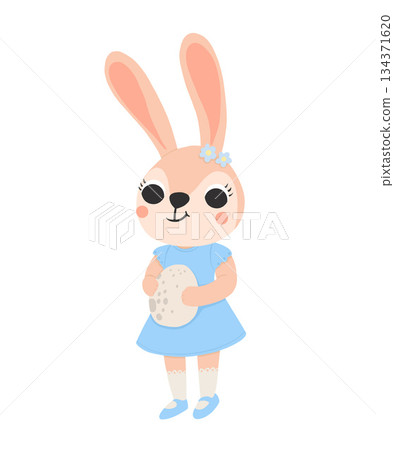 Cute Rabbit. Cartoon Girl Bunny character in...-插圖素材 [134371620] - PIXTA圖庫