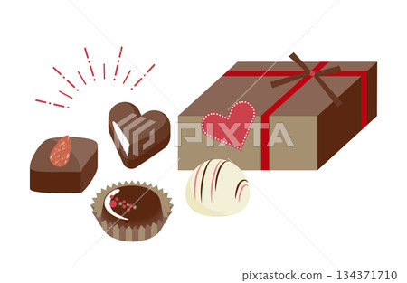 Bite-sized chocolates and gift boxes Bite-sized chocolates and gift boxes 134371710