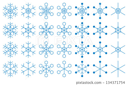 一套各種形狀的雪花圖示向量圖 一套各種形狀的雪花圖示向量圖 134371754