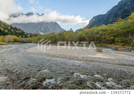 Kamikochi Autumn Yodogawa and Hotaka Mountain Range 134371772