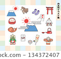 New Year's illustration material 134372407