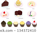 Various cake illustration set 134372410