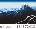 Ukiyo-e style Mt.Fuji 134372413