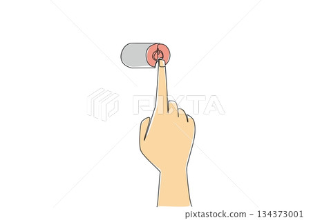 A hand pressing red power button is illustrated in single line drawing style, symbolizing technology concept, restart, renewal, and cultural reminder of fresh beginnings for National Start Over Day. A hand pressing red power button is illustrated in single line drawing style, symbolizing technology concept, restart, renewal, and cultural reminder of fresh beginnings for National Start Over Day. 134373001