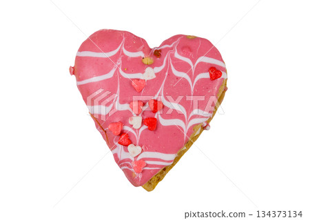 Heart shaped cookie isolated on white background 134373134