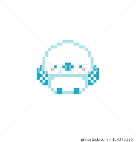 Banzai sitting light blue long-tailed tit pixel art Banzai sitting light blue long-tailed tit pixel art 134373150