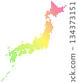 Map of Japan, rectangular composition, gradient 134373151