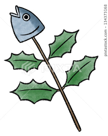 節日慶沙丁魚水彩插畫 134373168
