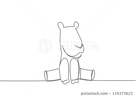 One line drawing of cute baby camel sitting with small hump and gentle muzzle, a wildlife concept for cute wild animals cartoon sitting, ideal for nursery posters, stickers, and playful kids branding One line drawing of cute baby camel sitting with small hump and gentle muzzle, a wildlife concept for cute wild animals cartoon sitting, ideal for nursery posters, stickers, and playful kids branding 134373623