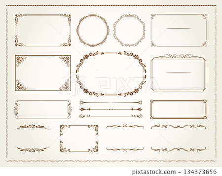 European luxury vintage frame ornament vector design set 134373656