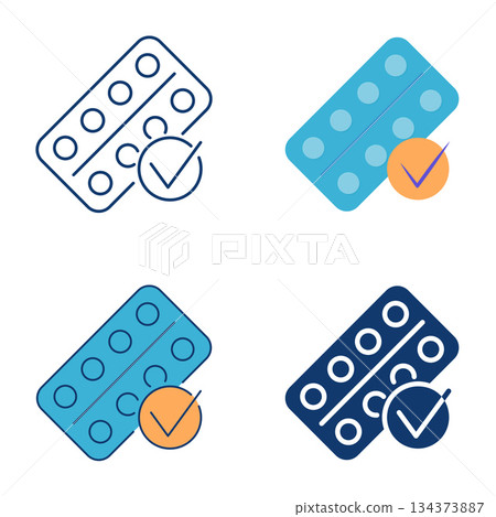 Medicine quality control icon set Medicine quality control icon set 134373887