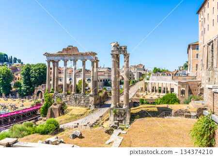 Columns Ruin Roman Forum architecture Italy, Rome Columns Ruin Roman Forum architecture Italy, Rome 134374210