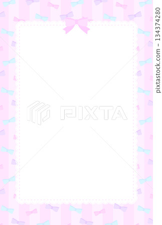 Pink ribbon sweet lolita style lace postcard 134374280