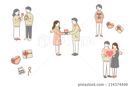 Valentine's day illustration set Valentine's day illustration set 134374490