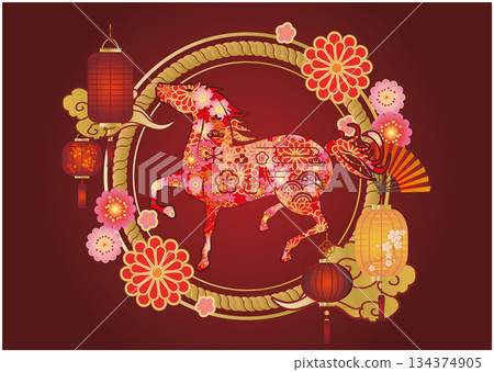 2026年馬年新年背景 2026年馬年新年背景 134374905