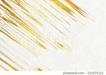 A luxurious background with gold patterns on white Japanese paper 134375121