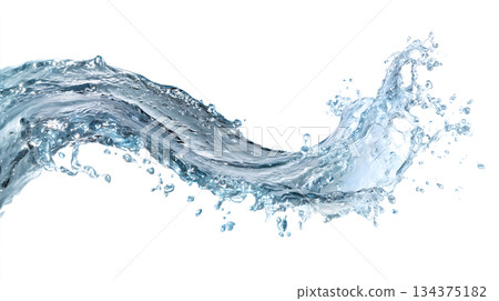 白色背景上的弧形水花(AI生成影像) 白色背景上的弧形水花(AI生成影像) 134375182