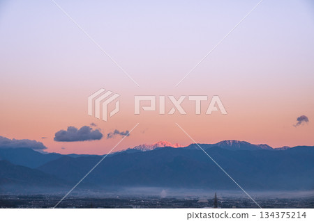 Northern Alps Morgenrot [Photo taken from Shinonome Road] 134375214