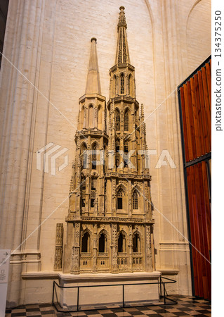 Gothic scale model of Saint Peters Church tower in Leuven Gothic scale model of Saint Peters Church tower in Leuven 134375250