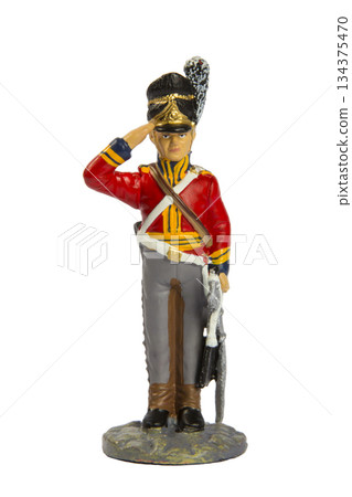 Toy soldier on a white background Toy soldier on a white background 134375470