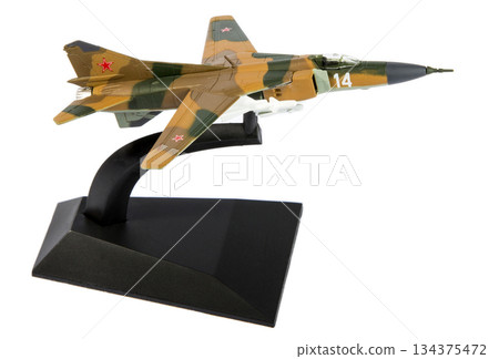 Military plane model isolated on white background Military plane model isolated on white background 134375472