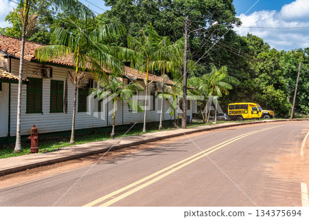 American-style houses in Belterra, Para in Brazil. American village built by Henry Ford 134375694