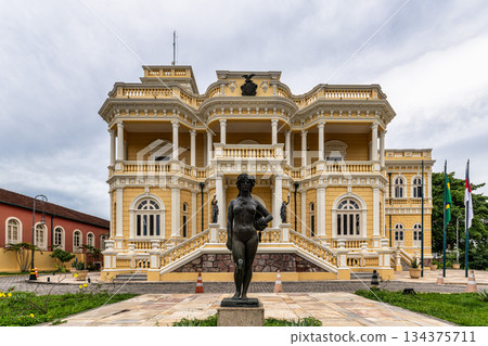 The Palacio Rio Negro in Manaus, Amazon, Brazil. Built 1910 by the German rubber dealer Waldemar Scholz as a residence 134375711