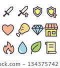 Game icon set 134375742