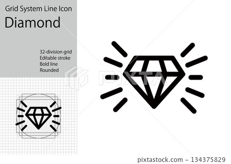 Sparkling diamond icon, premium logo mark 134375829