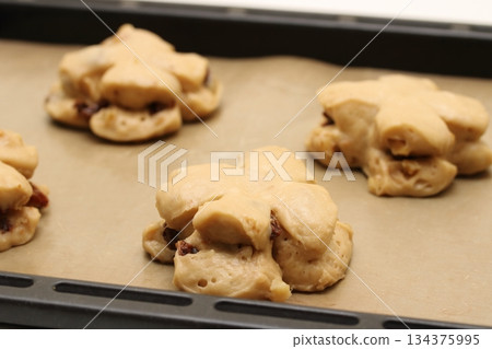 Homemade bread fermenting 134375995