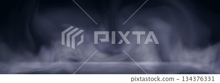 Cold smoke fog background with white mist 134376331