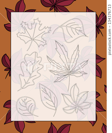 Vector isolated illustration of an exercise for developing writing. Task for preschoolers to circle the leaves. Vector isolated illustration of an exercise for developing writing. Task for preschoolers to circle the leaves. 134376713
