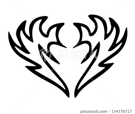 Vector isolated illustration cybersigilism, neo tribal gothic style tattoo. Vector isolated illustration cybersigilism, neo tribal gothic style tattoo. 134376717