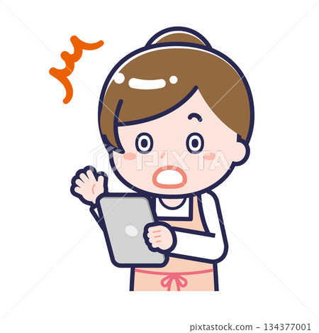 A female "childcare worker" using a tablet A female "childcare worker" using a tablet 134377001