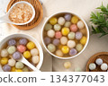 glutinous rice balls winter solstice colorful five elements colorful tangyuan タンユエン もち団子 134377043