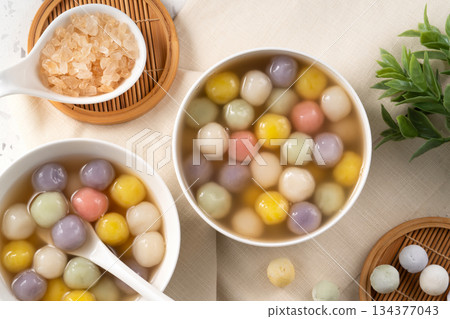 glutinous rice balls winter solstice colorful five elements colorful tangyuan タンユエン もち団子 134377043
