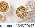 glutinous rice balls winter solstice colorful five elements colorful tangyuan タンユエン もち団子 134377047