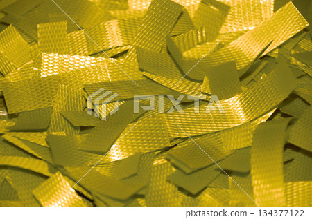 Image of used PP bands cut into short pieces 134377122