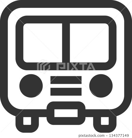 公共交通巴士圖示（簡潔線條畫，單色） 134377149